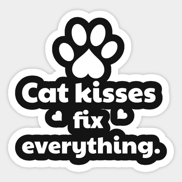 Cat Kisses Fix Everything Sticker by vanityvibes